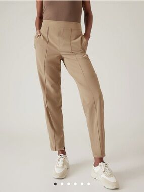 Athleta Tailored High-Rise Ankle Pants in Tan